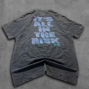 90s Relaxed Black No Fear Skater‎ Grunge Distressed Tee